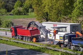 Motorway construction site on the A3 between Hünxe and Emmerich, in both directions, near Rees,