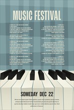 Music festival vector template. Classical music editable flyer with copy space