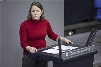 Annika Klose, Member of the German Bundestag (SPD), gives a speech in the plenary session of the