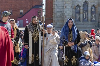 Detroit, Michigan, The Stations of the Cross are portrayed, in Spanish, on Good Friday at the