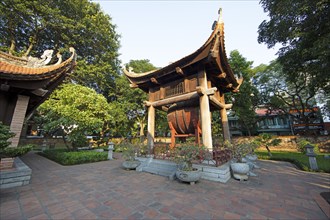 Drum tower in the Temple of Literature in the old town of Hanoi, Vietnam, Asia