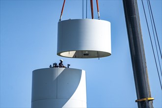 New construction of four Enercon E-160 turbines, repowering of a wind farm near Issum, construction