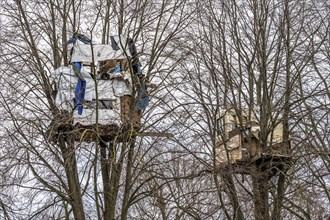 Camp of climate activists in the rest of the village of Lützerath, the last place to be excavated