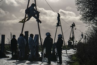 Beginning of the eviction of the Lützerath hamlet, camp of climate activists and squatters, at the