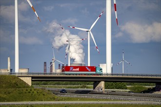 RWE Windpark Jüchen A44n, Garzweiler wind farm, at the Garzweiler opencast lignite mine, on the A44