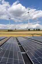 Wind farm near Lichtenau, Ostwestfalen-Lippe, a 100 kW solar power system was installed on the