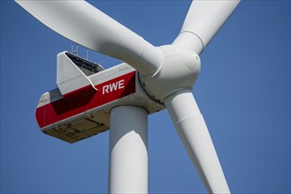 RWE wind power plant near Bergheim-Paffendorf, North Rhine-Westphalia, Germany, Europe