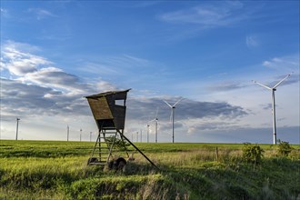 RWE wind farm near Bedburg, at the Garzweiler opencast mine, on recultivated part of the opencast