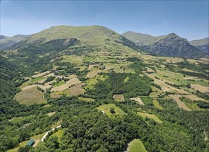 Mountain landscape near Montemonaco in the Marche Apennines. Arquata del Tronto, Ascoli Piceno,