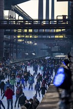 Ice rink at the Zollverein coking plant, Zollverein World Heritage Site, Essen, Germany, Europe