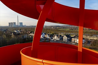 Sculpture Haldenzeichen, observation tower, Halde Franz, part of the Lippepark in Hamm, 5 slag