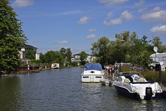 Europe, Germany, Lower Saxony, Buxtehude, Hamburg Metropolitan Region, Este, harbour, waterfront