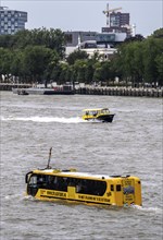 Excursion bus that can also swim from Splashtours.nl, in the Nieuwe Maas, water taxi, Rotterdam,