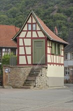 Old tithe barn built in 1560, half-timbered house, Bad Münster am Stein-Ebernburg, Bad Kreuznach,