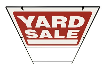 Yard sale real estate yard sign isolated on a white background