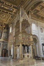 Transept with ciborium and papal altar, Lateran Basilica, Basilica San Giovanni in Laterano,