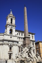 Fountain of the Four Rivers, Fontana dei Quattro Fiumi, Church of Sant'Agnese in Agone, Piazza