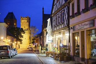 The Lange Straße with half-timbered houses and other old buildings, covered with cobblestones,