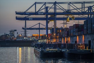 Port basin, gantry cranes in the Container Handling Centre, Trimodal Container Terminal, in the