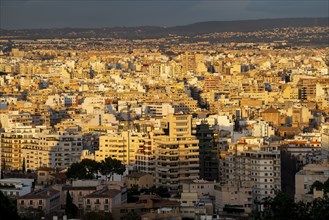 Panorama of Palma de Majorca, Balearic Islands, residential area