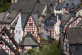 Monreal, idyllic half-timbered village in the Elz valley, in the district of Mayen-Koblenz, in