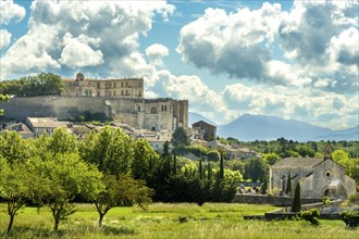 Grignan. Castle and Saint Sauver collegiate. Drôme. Baronnies. Auvergne-Rhone-Alpes. France