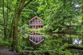 Schweizerhaus in Ritzebüttel Castle Park, North Sea spa town of Cuxhaven, North Sea coast, Elbe,