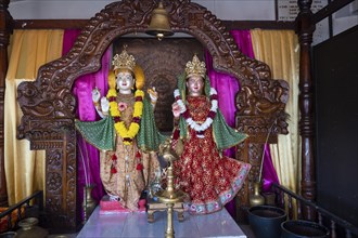 God, gods, indoor area, Hindu temple, sacred lake, Grand Bassin, Ganga Talao, Indian Ocean, island,