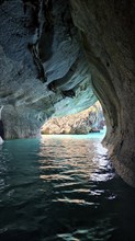 Capillas de Marmol in Lago General Carrera in Patagonia on the Carretera austral, Patagonia, Chile,