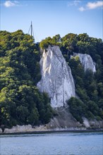 Chalk cliffs of Rügen, viewing platform at the famous rock formation Königsstuhl, in the Jasmund