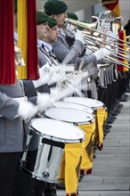 Army soldiers of the Staff Music Corps recorded during a state visit by Ferdinand Marcos Jr. (not