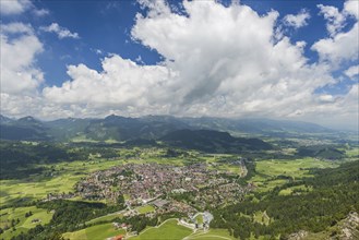 Panorama from Schattenberg, 1692m, on Oberstdorf, Allgäu, Bavaria, Germany, Europe