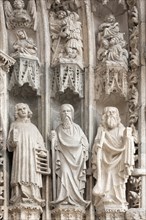 Sculptures of saints on the Gothic entrance portal, 1385-1415, Regensburg Cathedral, St Peter's,