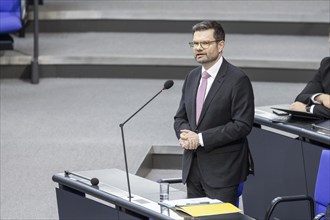 Marco Buschmann (FDP), Federal Minister of Justice, recorded during the government consultation, in