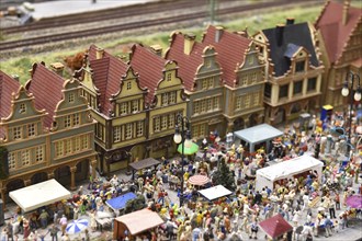 Folk festival, marketplace at Miniatur Wunderland Hamburg, Germany, Europe