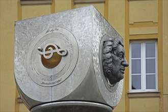 Sculpture AnsBACH-SÄULE by Jürgen Goertz 2003, monument to Johann Sebastian Bach and composition