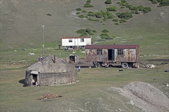 Kyrgyz yurt, temporary summer nomad dwelling in the Osh Province, Kyrgyzstan, Asia