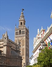 La Giralda tower of the cathedral originally built as a Moorish minaret in the twelfth century,