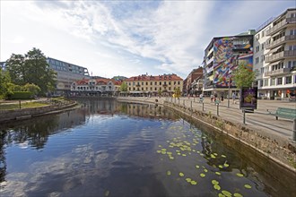 Street art at Sandwalls Plats by the river Viskan, Borås, Västra Götalands län, Sweden, Europe