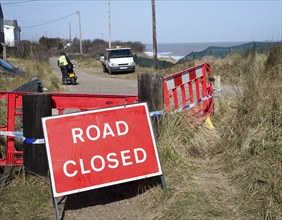 March 2018, Clifftop property collapsing due to coastal erosion after recent storm force winds,