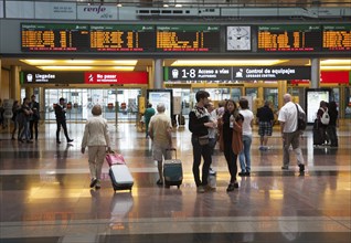 People on the concourse inside María Zambrano railway station Malaga, Spain, Europe