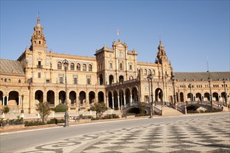 The Plaza de España, Seville, Spain built for the Ibero-American Exposition of 1929. It is a