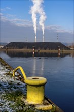 Coal stockpile, coal store, steam coal, for the STEAG Herne thermal power station, in the