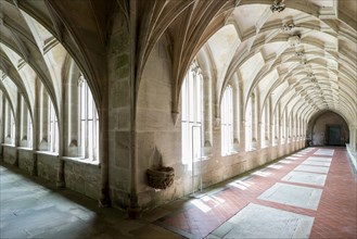 Interior view, cloister, Cistercian monastery Bebenhausen, Tübingen, Baden-Württemberg, Germany,