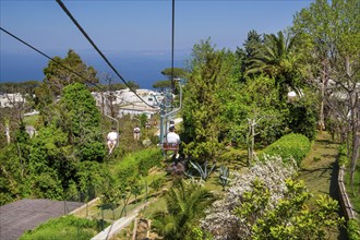 Chairlift from Anacapri to Monte Solaro 589m, Capri, Campanian Archipelago, Gulf of Naples,