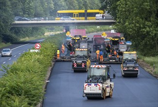 Renewal of the road surface on the A40 motorway between the Kaiserberg junction and Mülheim-Heißen,