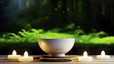 Tibetan singing bowl as Symbolic images for relaxation, AI generated