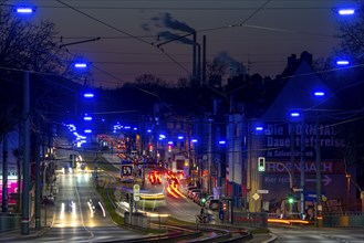 The Blue Ribbon, a light installation along Kurt-Schumacher-Straße, in Gelsenkirchen Schalke, 2.7