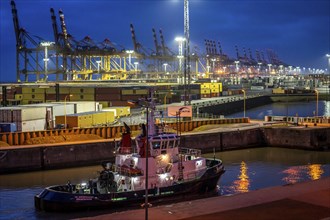 Container terminal in the seaport of Bremerhaven, Eurogate Container Terminal, Nordschleuse,