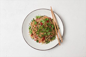 Funchosa, Korean salad, with vegetables, homemade, no people